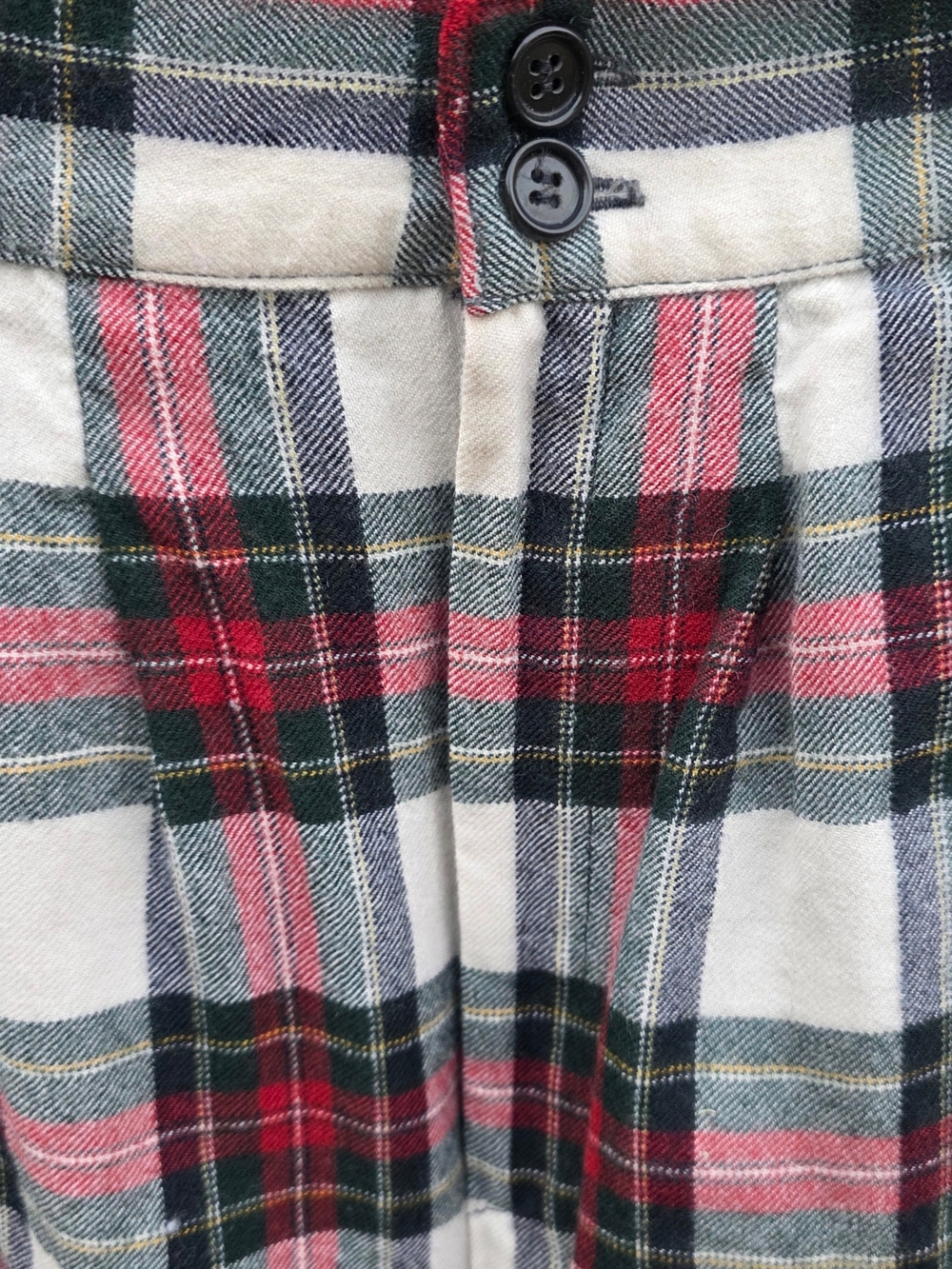 Vintage Wool Plaid Pleated Shorts Womens 10 Tartan High Waist Preppy Golf - Picture 8 of 15
